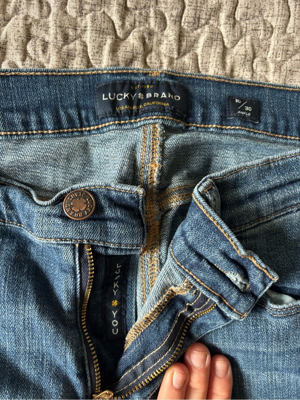 Lucky Brand Medium Blue High-Rise Ankle Jeans